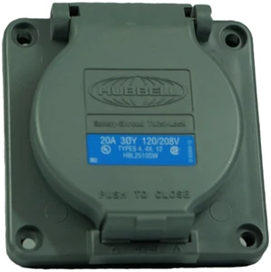 Compresa de motor de soldadura de receptáculo de bloqueo giratorio hermético Hubbell HBL2510SW 20A 4P - Imagen 1 de 5