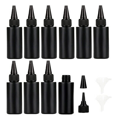 Black Plastic Squeeze Dispensing Bottles Glue Bottle Light-proof Sealed Dropper • 3.76£