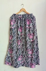 Indian Cotton Purple Tiger Animal Print Skirt Women's Clothing Partywear Skirts - Picture 1 of 3