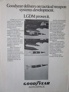 5/1973 PUB GOODYEAR AEROSPACE LGDM AIR FORCE LASER GUIDED DISPENSER MUNITION AD - Imagen 1 de 1