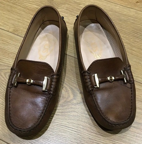 TOD’S LINEA DONNA SCARPE DA GUIDA IN PELLE MARRONE TAGLIA UK 3 EUR 36