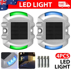 2/4x Solar Driveway Lights Deck Pathway Lights Solar Dock LED Light Safety Light - Picture 1 of 18
