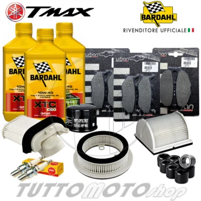 BARDAHL - HIFLO - NGK - BANDO - BRAKING Tagliando YAMAHA TMAX 500 2005 2006 / Olio FIltri Rulli Candele Pastiglie T-MAX