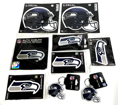 Seattle Seahawks Magnets Decals & Key Ring Gift Set - Image 1 of 4