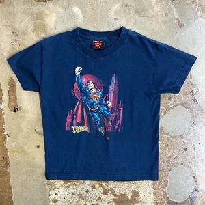 Vintage Superman T Shirt Youth Small 90s Made In USA DC Comics 90s Warner Bros - Picture 1 of 7