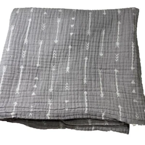 Cloud Island Gray White Arrow Swaddle Blanket Receiving Muslin Cotton - Picture 1 of 8