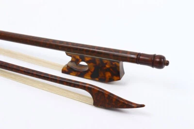 Yinfente 4/4 Violin Bow Baroque Style Letterwood Natural Shell Frog Horse Hair - Image 1 of 4