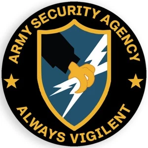 3 inch Round Black Army Security Agency Always Vigilant Sticker ASA Army Lic. - Picture 1 of 1