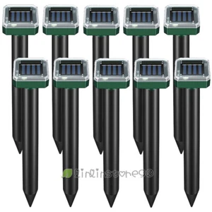 Solar Powered Animal Mole Repeller Ultrasonic Sonic Gopher Stake Repellent LOT - Picture 1 of 22