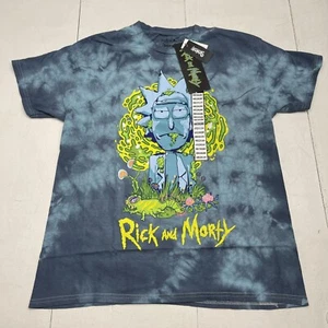 Rick & Morty Ricktanical Blue Tie Dye Graphic Short Sleeve T Adults Medium New - Picture 1 of 6