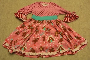 Christmas custom boutique resell upcycle dress girls gingerbread theme 20" tall - Picture 1 of 7