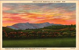 Postal Mount Mansfield At Sunset Vermont lino sin publicar - Imagen 1 de 2