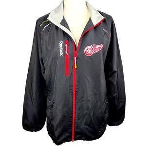 REEBOK CENTER ICE NHL Detroit Red Wings Kinetic Rink Jacket L Black Sz S EUC - Picture 1 of 5
