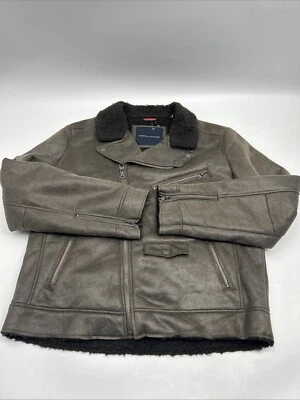Tommy Hilfiger Suede Bomber Jacket Men’s Size LARGE Brown - Image 1 of 4