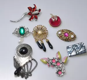 LOTE ENCANTADOR Broches Oro Plata Tono De Colección Hasta Ahora Cuelga Flor 1 Firmado Sarah - Imagen 1 de 18