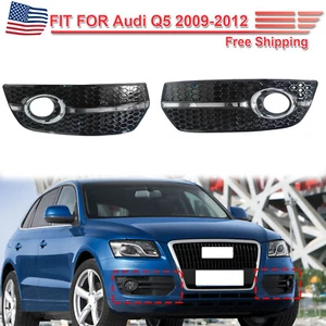 For 2009-2012 Audi Q5 Standard Front Fog Lamp Cover Fog Light Grill Chrome Trim - Foto 1 di 10