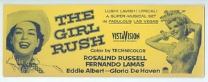 1955 Rosalind Russell & Fernando Lamas, The Girl Rush Movie Poster, 11x4 - Imagen 1 de 2