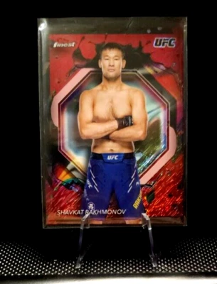 2024 Topps Finest UFC SHAVKAT RAKHMONOV Base Rare Red Shimmer Refractor #230 - Image 1 of 2