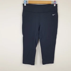 Nike Capri Leggings Women's Medium Black Cropped Gym Training Knee Length - Picture 1 of 10
