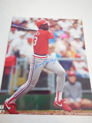 Foto autógrafa firmada por Bernard Gilkey M4 8x10 de los Cardenales de San Luis  Foto 1 de 2