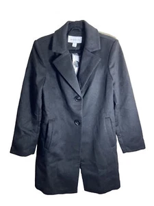 Liz Claiborne Pea Coat schwarz Damen Größe Large Wollmischung Mantel elegant NEU - Bild 1 von 6