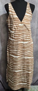 A New Day Women's Slip Dress Zebra Stripe Brown/White Size Medium NWT - Picture 1 of 8