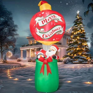 9FT Weihnachten Schlauchboot Santa Heißluftballon 2025 NEU LED Außendekoration - Bild 1 von 8