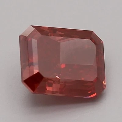 Radiant 1.56 Carat Fancy Vivid Red CVD VS2 IGI-Certified loose lab grown diamond - Image 1 of 3
