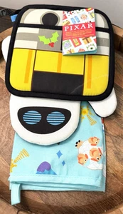 Disney Parks Pixar Holiday Christmas Kitchen Set Towel & 2 Oven Mitt/Potholders - Picture 1 of 3