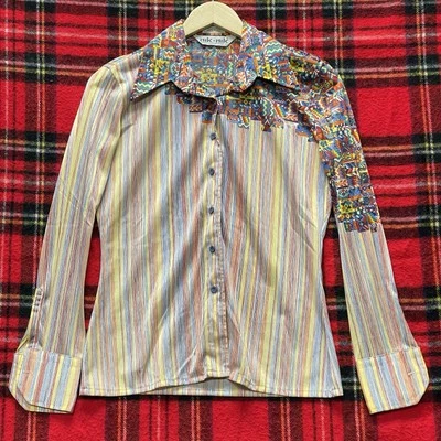 Винтажная футболка 70-х NIK NIK диско размер 9/10 художественный принт сделано в Италии психоделическая - Изображение 1 из 4