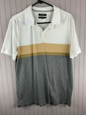 Banana Republic L 码男式 Polo 衫短袖灰色多豪华触感 — 第 1/4 张图片