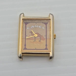 Vintage Camel Werbung Sweda Tank Gold Uhr Rechteck Kleid braucht Batterie - Bild 1 von 2