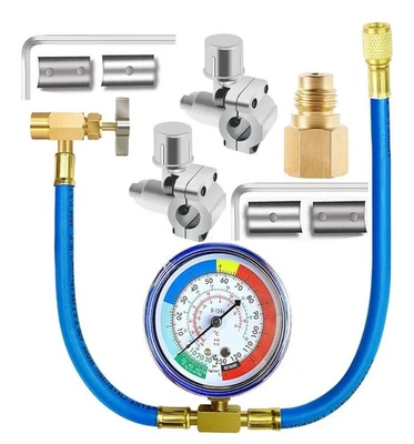 Kit de manguera de recarga de freón para refrigerador R134A, manguera de carga de refrigerante de CA R134A Foto 1 de 4