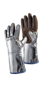 JUTEC Hitzeschutzhandschuhe 5-Fingerhandschuh 10 braun/silber Spaltleder m.al... - Bild 1 von 7