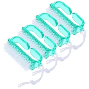 Spazzola per unghie dei piedi 4 pezzi manico in plastica piccola pulizia unghie - Foto 1 di 12