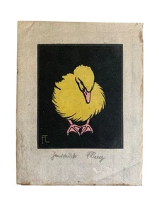 Fritz Lang (1877-1961 Stuttgart) Entlein farbiger Holzschnitt Holzschnitt - Bild 1 von 3