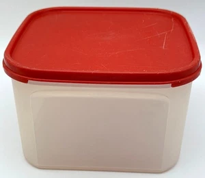 Tupperware 1620-3 eckig #2 Modular Mates 11 Tassen mit Deckel 1623-4 rot. Vintage - Bild 1 von 4