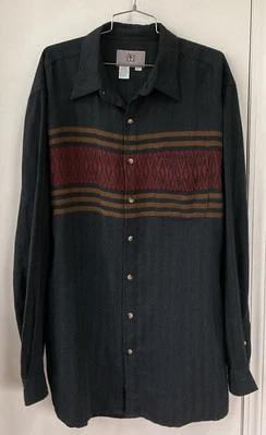 The Territory Ahead Mens Size XLT XL TALL Gray Aztec Stripe Button Up Shirt - Image 1 of 4