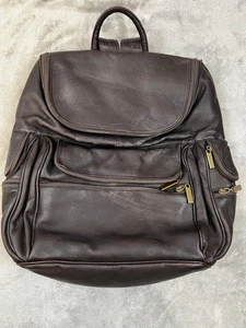 Laptop Bag Backpack Padded Laptop Sleeve Secure Strap Brown Leather - Picture 1 of 20