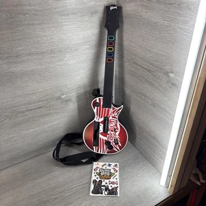Nintendo Wii Guitar Hero Aerosmith Red Les Paul Controller Guitar Gibson con cinturino - Foto 1 di 17