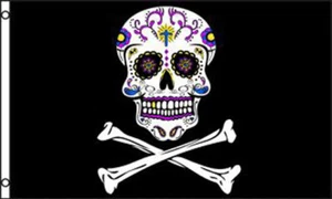TATUAJE PIRATA 3X5 BANDERA FL454 calavera huesos cruzados piratas 3 x 5 gran bandera de pared  - Imagen 1 de 1