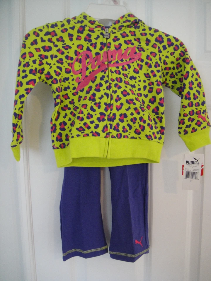 Jaqueta moletom PUMA nova com etiquetas meninas 2 peças pista moletom com capuz 2 2T 4 4T 5 6 - Imagem 1 de 1