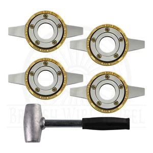 2 Bar Zenith Cut Locking KO Spinner Caps with Gold Accents, Set of 4 + Hammer - Picture 1 of 12
