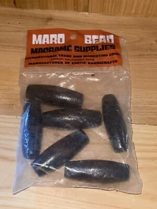 Maro Perlen Makramee Zubehör Holz Oval 61x19mm 8mm Loch 6 Stück Neu - Bild 1 von 2