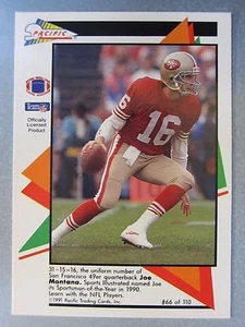*Rare* 1991 Pacific Flash Cards #66 Joe Montana *Hard to Find* - Picture 1 of 2