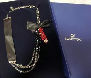 Swarovski Hello Kitty Glamor Necklace 1120589 Beads Ribbon Chain with Case - Picture 1 of 4