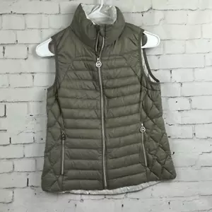 Michael Kors Vest Womens XS Packable Down Fill Puffer Lightweight Full Zip Green - Picture 1 of 9