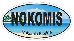 Nokomis Florida Oval Bumper Sticker or Helmet Sticker D1254 Euro Oval - Picture 1 of 1