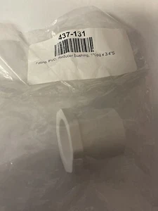 Spears 437 Series PVC Pipe Fitting Bushing Schedule 40 White 1 “Spigot x 3/4”S - Picture 1 of 2