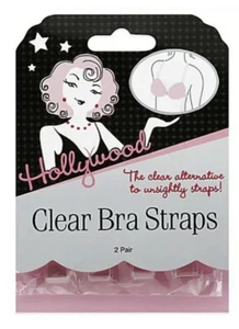 NEW Hollywood Fashion Secrets Clear Bra Straps 2 Pairs - Picture 1 of 2